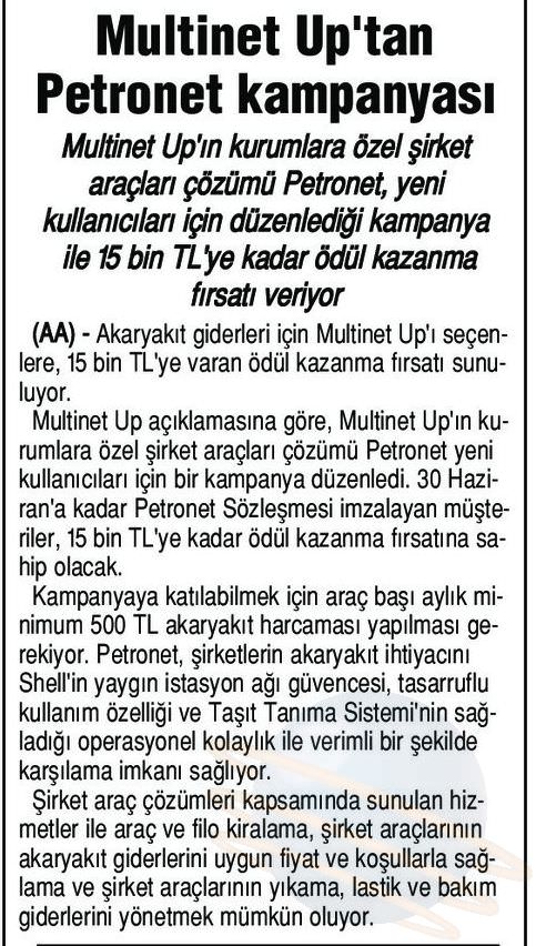 MULTİNET UP TAN PETRONET KAMPANYASI