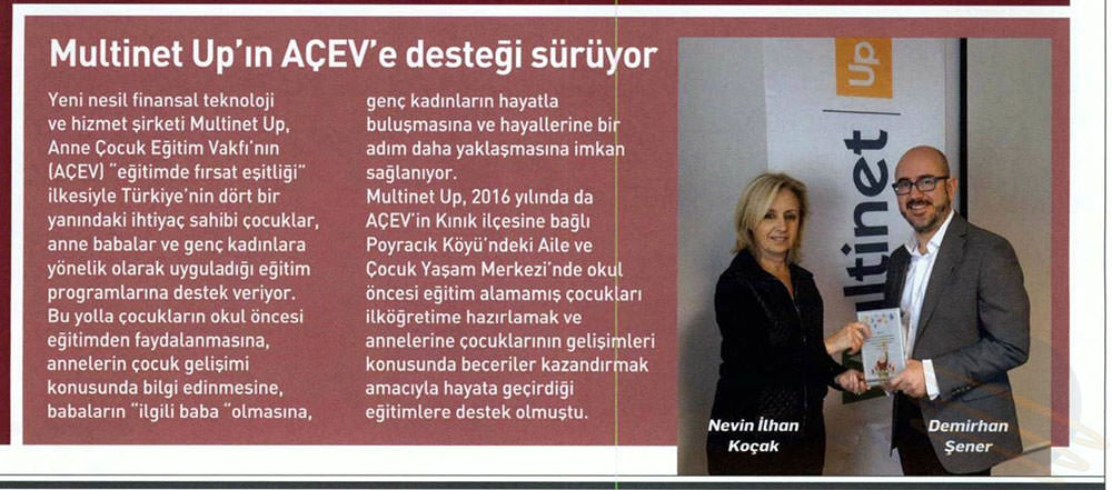 ​Multinet Upin Açeve Desteği Sürüyor
